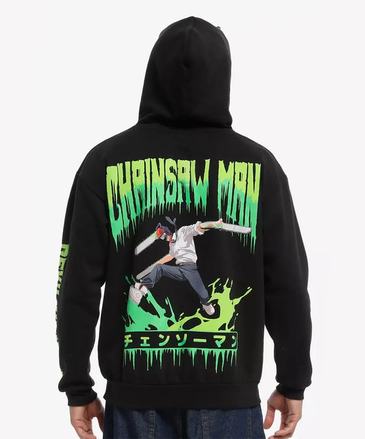 Denji Green Two Sides Hoodie